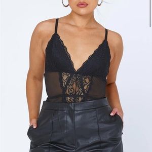 Princess Polly jaiden black lace mesh bodysuit